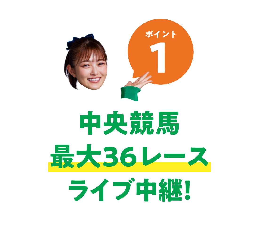 ポイント１ 中央競馬最大36レースライブ中継!
